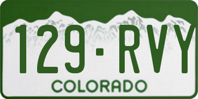 CO license plate 129RVY