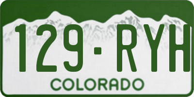 CO license plate 129RYH