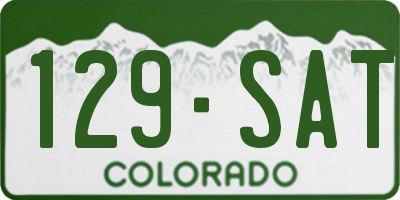 CO license plate 129SAT