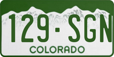 CO license plate 129SGN