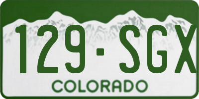 CO license plate 129SGX