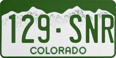 CO license plate 129SNR