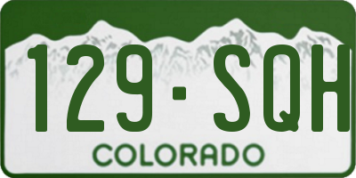 CO license plate 129SQH