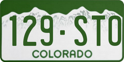 CO license plate 129STO