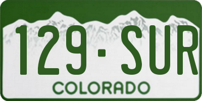 CO license plate 129SUR