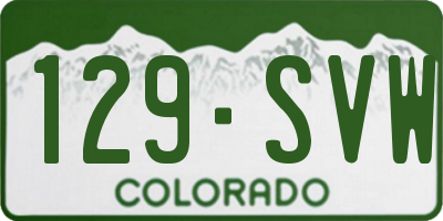 CO license plate 129SVW