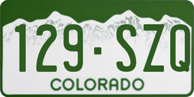 CO license plate 129SZQ
