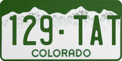 CO license plate 129TAT