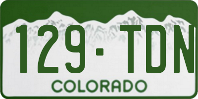 CO license plate 129TDN