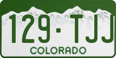 CO license plate 129TJJ