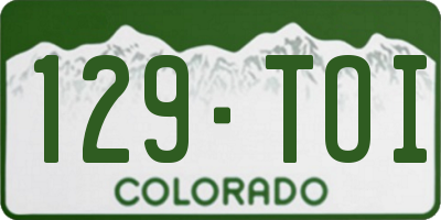 CO license plate 129TOI