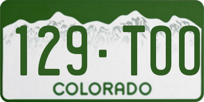 CO license plate 129TOO