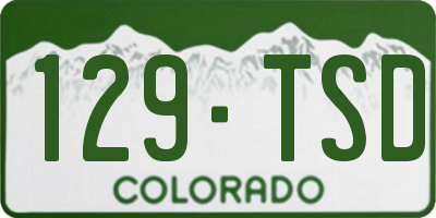 CO license plate 129TSD