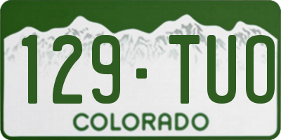 CO license plate 129TUO