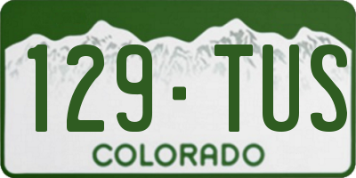 CO license plate 129TUS