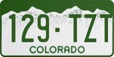 CO license plate 129TZT