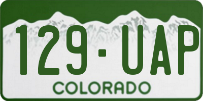 CO license plate 129UAP