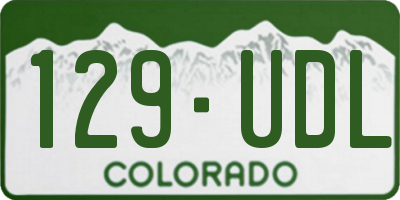 CO license plate 129UDL