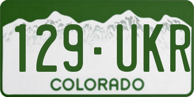 CO license plate 129UKR