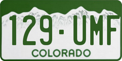 CO license plate 129UMF