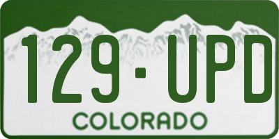 CO license plate 129UPD