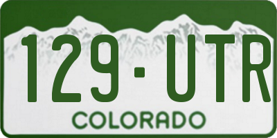 CO license plate 129UTR