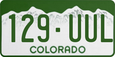 CO license plate 129UUL