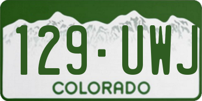 CO license plate 129UWJ