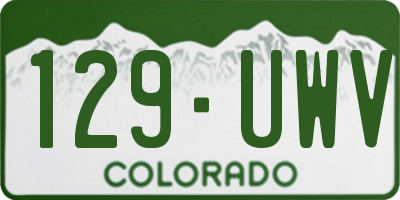 CO license plate 129UWV
