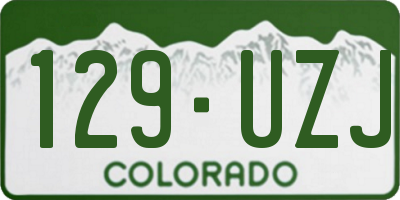 CO license plate 129UZJ
