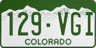 CO license plate 129VGI