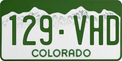 CO license plate 129VHD