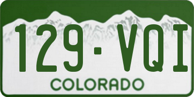 CO license plate 129VQI
