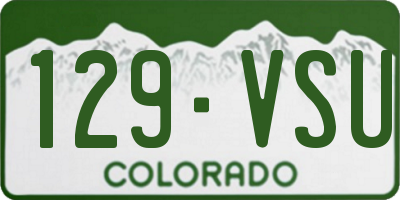 CO license plate 129VSU