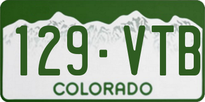 CO license plate 129VTB