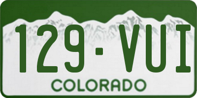 CO license plate 129VUI