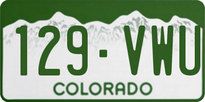 CO license plate 129VWU
