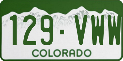 CO license plate 129VWW