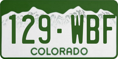 CO license plate 129WBF