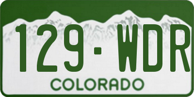 CO license plate 129WDR