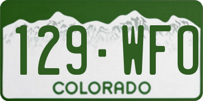 CO license plate 129WFO