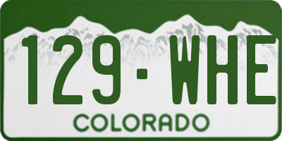 CO license plate 129WHE