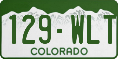 CO license plate 129WLT