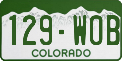 CO license plate 129WOB