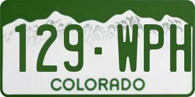 CO license plate 129WPH
