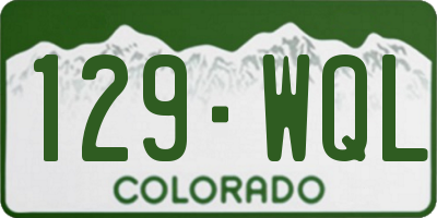 CO license plate 129WQL