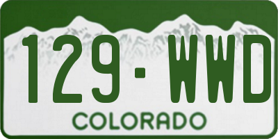 CO license plate 129WWD