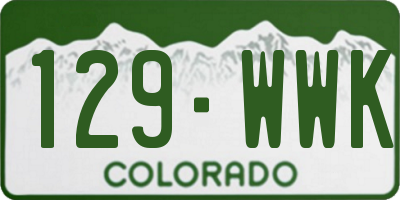 CO license plate 129WWK