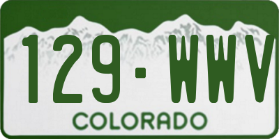 CO license plate 129WWV