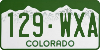 CO license plate 129WXA